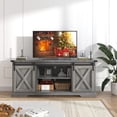 thumbnail image 4 of Chvans Farmhouse Barn Door TV Stand for up to 65" TVs & 23" Electric Fireplace, Entertainment Center Console Table with Adjustable Shevles, 4 of 8