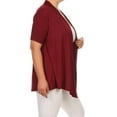 thumbnail image 4 of Women's Plus Size Casual Short Sleeve Solid Draped Open Cardigan (Pack of 3), 4 of 5