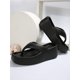 thumbnail image 3 of Women's Fashionable Lightweight Wedge Heel & Thick Sole Black Open Toe Slippers, 3 of 5