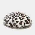 thumbnail image 5 of HNMKIU Fashionable Ladies Beret Hat with Elegant Leopard Print Design for Warm Winter Style White,One Size, 5 of 6