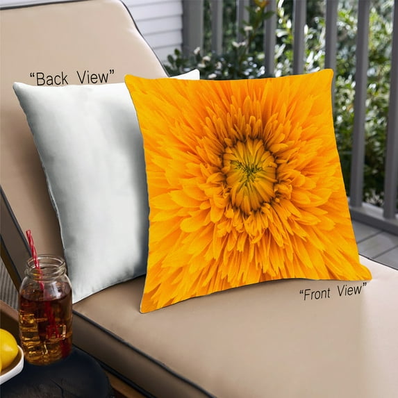 Ahgly Company Color Focus Yellow Outdoor Throw Pillow, 18 inch by 18 inch