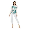 thumbnail image 2 of Hawaii Hangover Women's Hawaiian Stretchy 3/4 Sleeve Crew Neck Shirt in Mint Forest M, 2 of 5