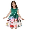 thumbnail image 1 of Girls Christmas Princess Dress Santa Claus Print Ruffle Tutu Party Dress, 1 of 7