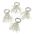 thumbnail image 2 of Saro Lifestyle Beaded Spray Design Napkin Ring Silver - Set of 4, 2 of 10
