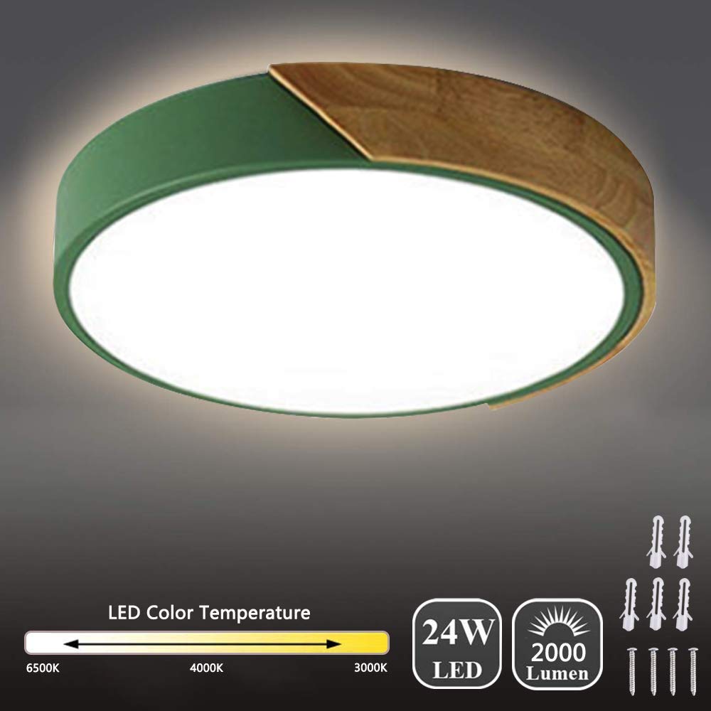 Color Changing 36W LED Flush Mount Ceiling Light Fixture  (3000K/4000K/5000K), Dimmable for Bedroom