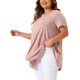 thumbnail image 4 of Tops de túnica de mujer plus size Agnes Orinda, camiseta de punto suelta de verano con cuello redondo, manga corta, blusa casual 2X en color rosa, 4 of 5