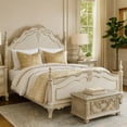 thumbnail image 7 of Benjara Princess Floral Motif Carvings Full Size Bed - Antique White, 7 of 7