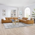 thumbnail image 2 of Sectional Sofa Set, Faux Vegan Leather, Tan, Modern Contemporary Urban Design, Living Lounge Room Hotel Lobby Hospitality, 2 of 10