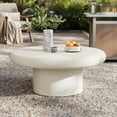 thumbnail image 2 of Modway Argos Table Basse Ronde en Béton pour Mobilier de Patio Intérieur - Extérieur, Blanc, 2 of 9