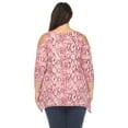 thumbnail image 3 of White Mark Women's Plus Size Snake Print Cold Shoulder Tunic, 3 of 6