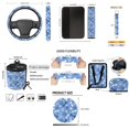 thumbnail image 7 of HUISEFOR Blue Dog Paw Prints Car Seat Cover Full Set Breathable 15 Pieces Set with Car Steering Wheel Cover, Seat Belt Cover, Air Vent Storage Bag, Fit for Most Sedans SUVs, 7 of 7