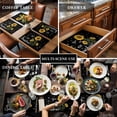 thumbnail image 3 of Yellow Sunflower Placemats for Dinning Table Set of 4, Summer Flower Bee Sunshine Black Burlap Kitchen Place Mats Waterproof Cloth Table Mats, Indoor Outdoor Placemats Easy Clean Dinner Decor, 3 of 8