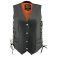 thumbnail image 4 of Milwaukee Leather ML2042 Women's Black Braided Premium Leather Motorcycle Rider Vest w/ Side Laces 3X-Large, 4 of 6