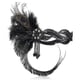thumbnail image 1 of Diadema estilo flapper de los años 20, cristal de plumas, accesorios para tocado vintage de los años 20 para mujer, fiesta temática de disfraces de Gatsby, diadema de plumas, par de cóctel, 1 of 5