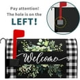 thumbnail image 2 of Spring Welcome Green Eucalyptus Leaf Mailbox Covers Magnetic Standard Size 18" X 21",Black White Buffalo Plaid Mailbox Wraps Post Letter Box Cover for Holiday Garden Yard Decor, 2 of 6