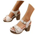 thumbnail image 3 of Wovix Women Trendy Sandals Heels Trendy Commuting Adjustable Ankle Strap Simple Work Casual Daily Wear, 3 of 8