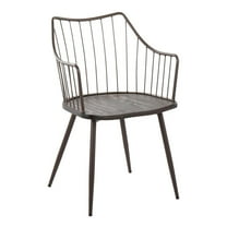 LumiSource Brown Metal, Dark Walnut Wood Winston Chair
