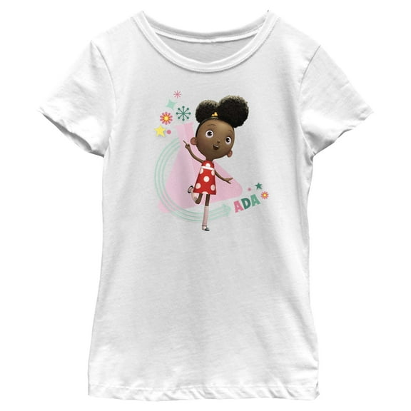 Girl's Ada Twist, Scientist Pose  Graphic Tee White Medium