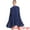 Dark Blue, variant on Flowy Cloak Sleeve Cape Pleated Chiffon Dress S Yellow