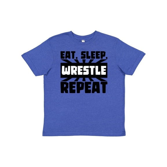 Inktastic Eat, Sleep, Wrestle, Repeat Youth T-Shirt