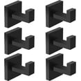 thumbnail image 2 of PYYNA-6-Pack Bathroom Towel Hooks Hand Towel Holder Heavy Duty Stainless Steel Towel Hanger Robe Hat Coat Hooks for Wall of Livingroom Bedroom Kitchen Closet (Square Matte Black), 2 of 4