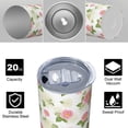 thumbnail image 4 of Pioneer Flower Floral Print Pattern 20oz Skinny Tumbler with Straw & Lid, Double Wall Vacuum Insulated Cup, Leak-Proof, Cup Holder Friendly, Hot 6H Cold 12H, 4 of 6