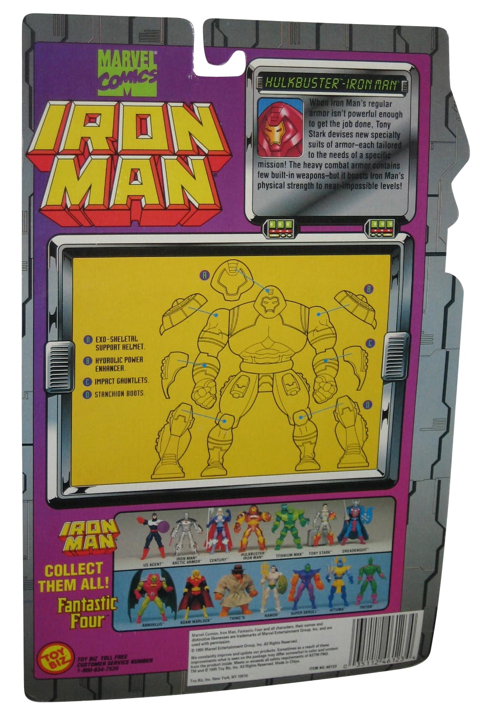 Marvel Comics 1995 Iron Man 5 Inch Action Figure - Iron Man HULK BUSTER with Power Removable Armor