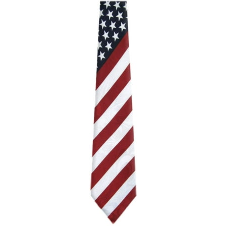 Flag Tin - BuyYourTies - Mens Novelty USA Flag Necktie - Red White Blue