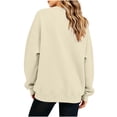 thumbnail image 5 of Chiccall Casual Girls Crew Neck Sweatshirt Plain Tone Soft Comfortable Daily Walking Shopping Vacation Cute Pullover Sweatshirt for Kids, 5 of 5