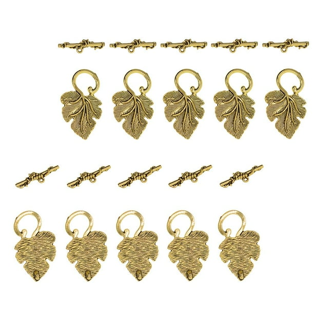 10 Sets Leaf OT Sunnimix Corchetes Conectores de broche de joyería DIY de oro