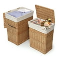 thumbnail image 4 of Badger Basket Wicker Two Hamper Set with Liners - Natural, 4 of 7
