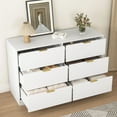 thumbnail image 3 of S-HOME 6-Drawer Dresser in White Finish, Large Storage Cabinet for Bedroom, Living Room, Hallway and Entryway, 3 of 13