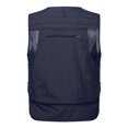 thumbnail image 3 of GHSOHS Men's Casual Outdoor Vest Work Fishing Travel Cargo Vest Jacket Multi Pockets Soild Washed Coat Large Size Outerwear Vests(Navy,XXL), 3 of 4