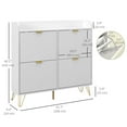 thumbnail image 3 of HOMCOM Armoire Mince de Rangement pour Chaussures avec 4 Tiroirs Basculants et Tablettes Ajustables, 3 of 10