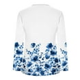 thumbnail image 4 of Jsaierl Womens Tops Hide Belly Shirts Fall Pleated Button V Neck T-Shirt Causal Empire Waist A-Line Long Sleeve Floral Tunic Tops, 4 of 5