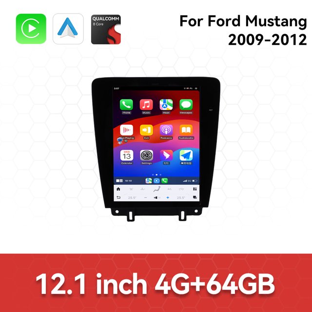 TPXINXIN for Ford Mustang 2009-2012 Android 13 Car Radio 12.1 inch Screen Navigation Device Wireless GPS Multimedia Player Carplay with