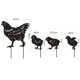 thumbnail image 3 of Fiudx Juego de Adornos de Jardín, Obra de Arte Decorativa de Metal, Diseño Único de Pollo, Decoración para Pascua, Fácil Instalación, Resistente a La Intemperie, Juego de 4 Piezas, para Jardín y Exte, 3 of 4