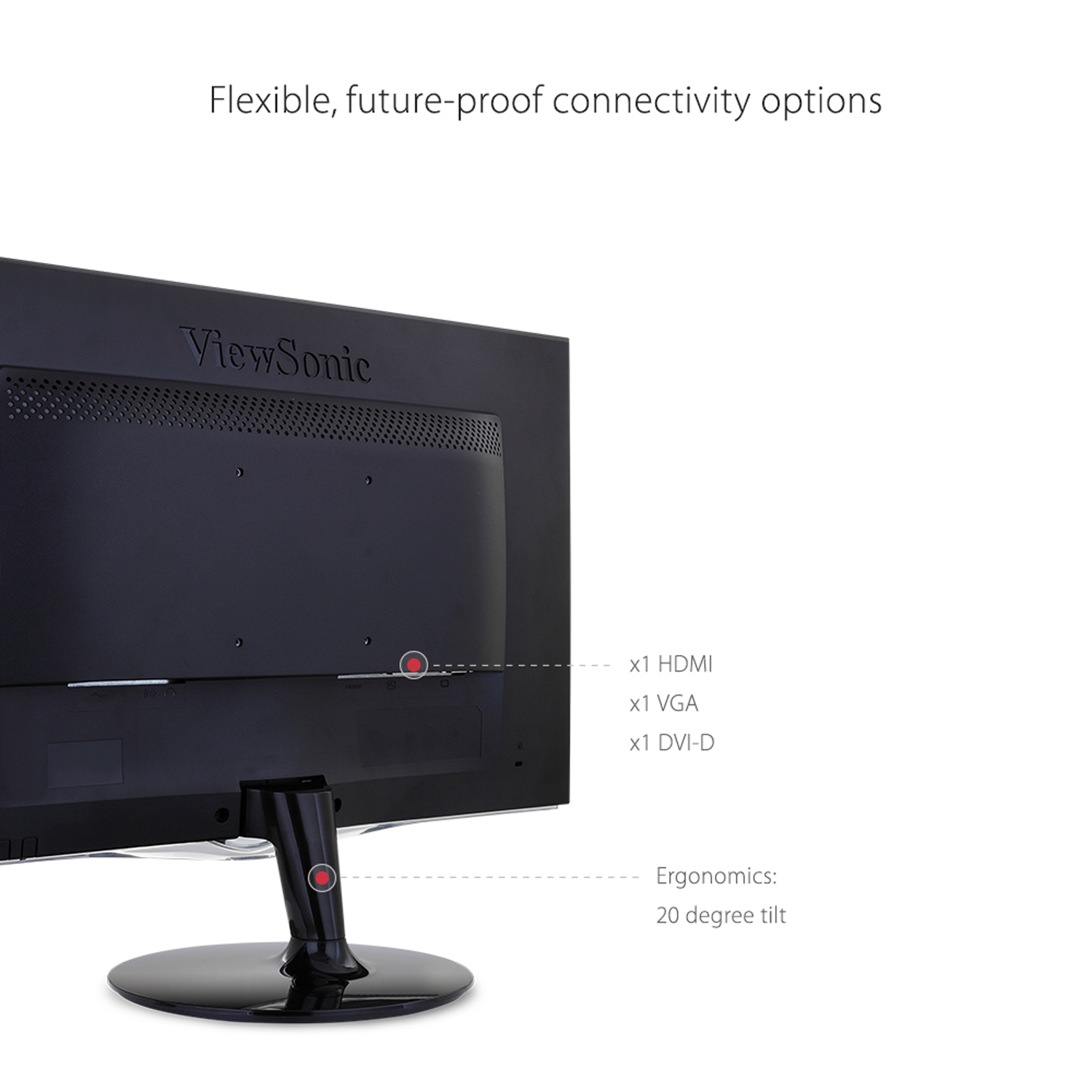 ViewSonic VX2452MH 24 Inch 2ms 60Hz 1080p Gaming Monitor with HDMI DVI and VGA inputs - image 5 of 7