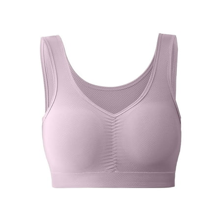 Yyeselk Sleep Bras for Women Comfort Seamless Wireless Stretchy Sports Bra Plus Size Full Coverage Breathable Yoga Bras Soft No Underwire Everyday T Shirt Bra Pink XXXL