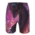 thumbnail image 3 of Goofa Neon Futuristic Dragon Printed Mens Swim Trunks Summer Quick Dry Short Beach Swimwear Bathing Suits-3X-Large, 3 of 6