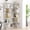 A-Light Gray, variant on Resenkose 90cm L Shaped Corner Display Shelf, MDF Wood 5 Tier Open Storage Bookcase with Anti Tipping Device, Rounded Corner Furniture for Bedroom, Hallway, Dark Brown