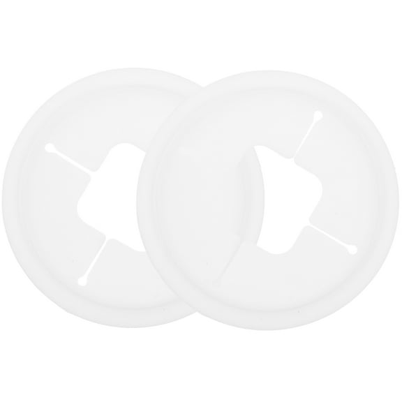 WRITWAA 2-Pack Silicone Jar Lids for Jars, Flexible White Covers with Drinking Hole, Airtight Seal