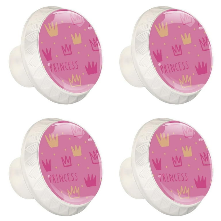 princess crown dresser knobs Pink & Gold Polka Dots Princess Crown Dresser Ceramic Knob
