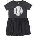 thumbnail image 3 of Inktastic Distressed Baseball in White Girls Toddler Dress, 3 of 5