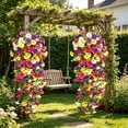 thumbnail image 4 of SLYNSHome Outdoor Flower Artificial Multicolor Morning Glory With Eucalyptus Hanging Plants, UV Resistant Silk Flowers For Outdoor Garden, Patio, Wedding And Home Wall Decor, 4 of 6