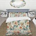 thumbnail image 2 of Designart "Lotus Garden Enchantment" White Floral Bedding Covert Set - Cottage Bed Set With 1 Sham, 2 of 5