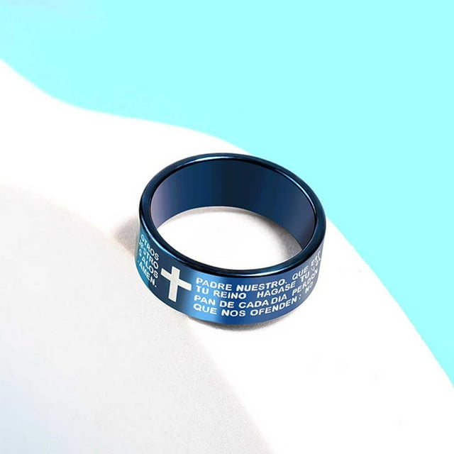 Bague Vintage pour Homme de Voyage et de Randonnée, Design Simple, Bagues Portatives pour Homme pour Fête, Banquet, Mariage, Bagues en Acier Inoxydable, Décoration de Main, Bijoux, Bleu 10