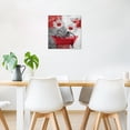 thumbnail image 3 of Farmhouse Red Floral Wall Art for Living Room Daisy Flower in Bathtub and Butterfly Pictures Wall Decor Grey and White Abstract Geometric Canvas Wall Art for Bathroom Home Decor,12L X 12W Inches, 3 of 6