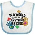 thumbnail image 3 of Inktastic In a World You Can Be Anything Be Kind Autism Awareness Boys or Girls Baby Bib, 3 of 4