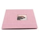 thumbnail image 1 of Álbum de fotos pequeño de 3 pulgadas con tejido de cáñamo de algodón y 208 bolsillos, álbum de fotos decorativo para billetes y tarjetas, color rosa, 1 of 12